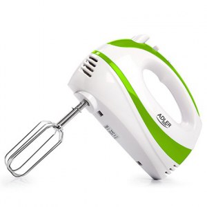 Adler | AD 4205 g | Mixer | Hand Mixer | 300 W | Number of speeds 5 | Turbo mode | White/Green